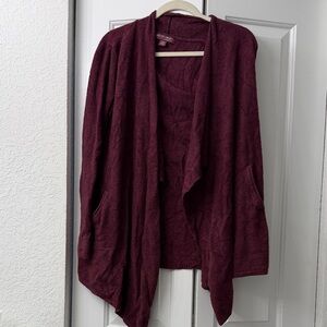 Barefoot dreams purple open cardigan